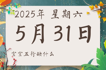 2025年5月31日出生的男孩女孩五行属什么缺什么