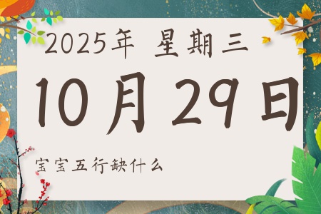 2025年10月29日出生的男孩女孩五行属什么缺什么