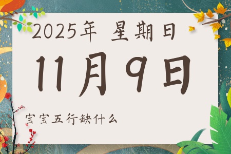 2025年11月9日出生的男孩女孩五行属什么缺什么