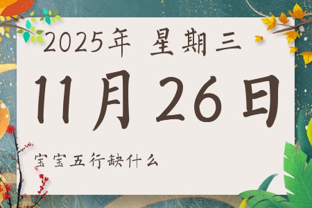 2025年11月26日出生的男孩女孩五行属什么缺什么