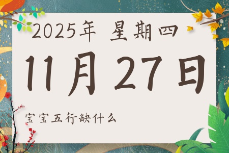 2025年11月27日出生的男孩女孩五行属什么缺什么