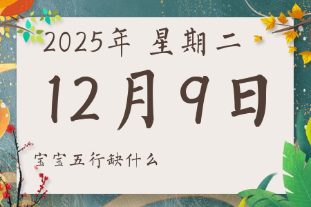 2025年12月9日出生的男孩女孩五行属什么缺什么