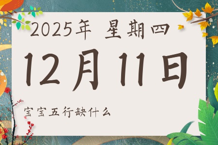 2025年12月11日出生的男孩女孩五行属什么缺什么