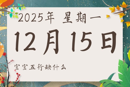 2025年12月15日出生的男孩女孩五行属什么缺什么