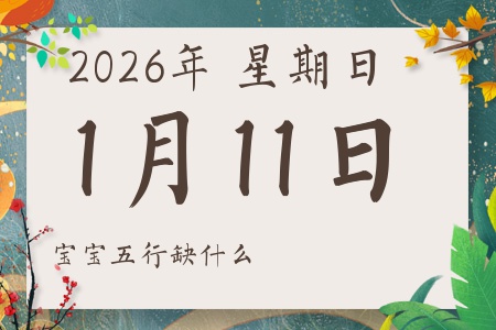 2026年1月11日出生的男孩女孩五行属什么缺什么