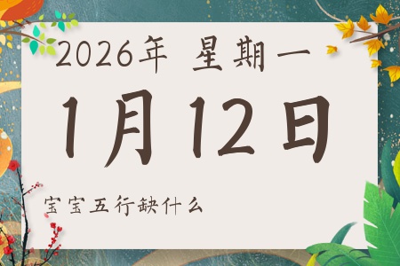 2026年1月12日出生的男孩女孩五行属什么缺什么